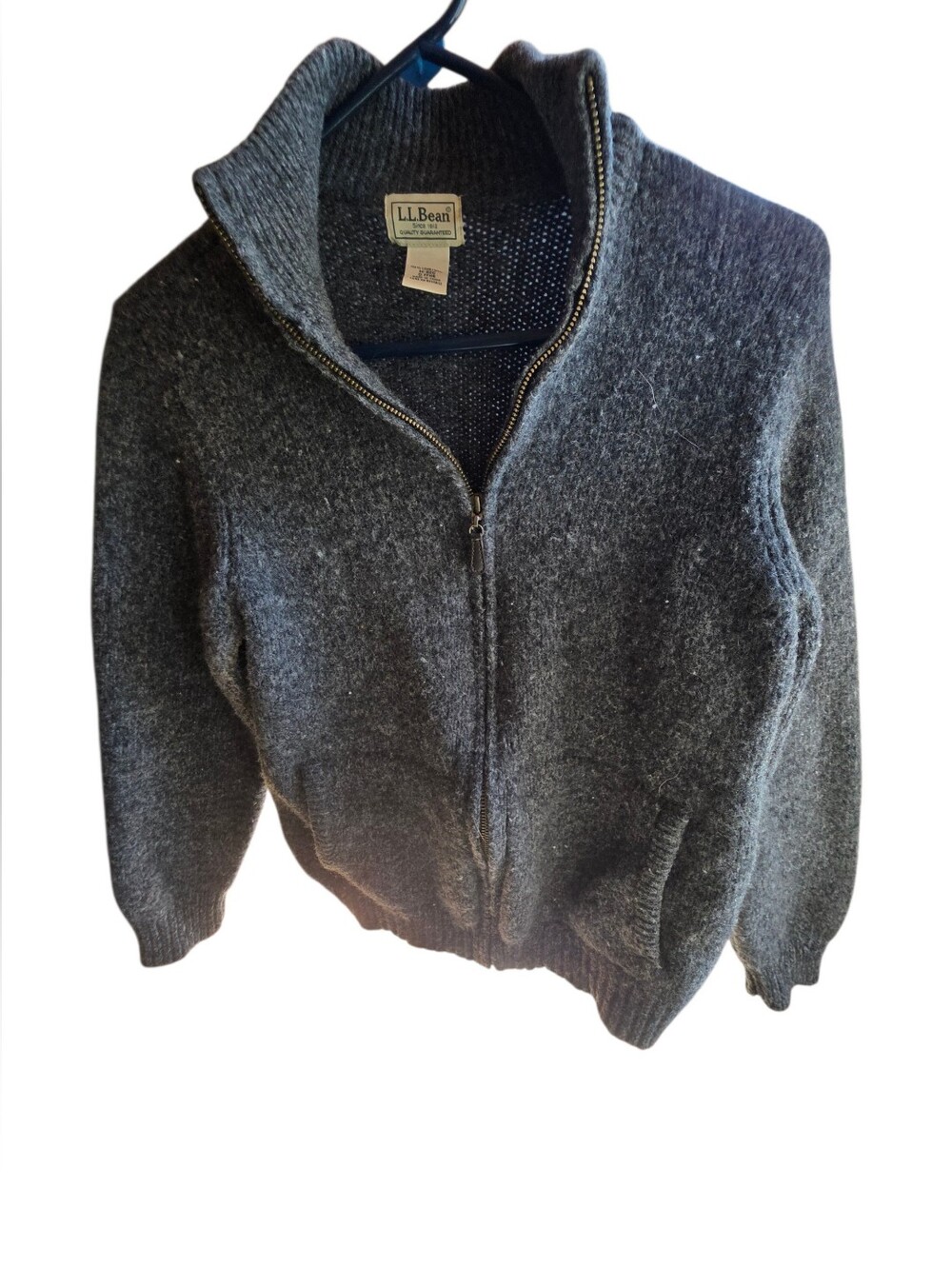 L.L. Bean Women's Charcoal Gray Full-Zip Wool Blend Cardigan